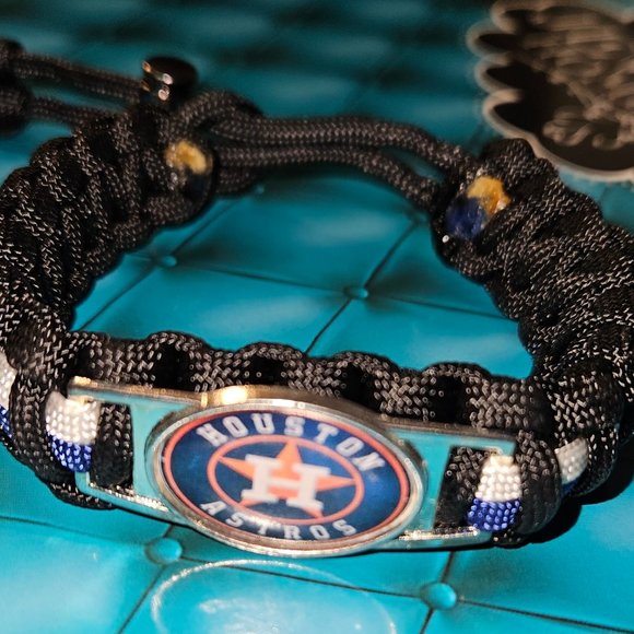 New Handmade Para-cord Houston Astros Bracelet Unisex - Picture 1 of 1
